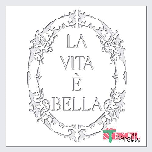 Матрица-Украсен италијански Живот Е Убава-Ла вита-Бела Diy Знак &засилувач; Рамка Најдобрите Винил Големи Матрици За Сликање На