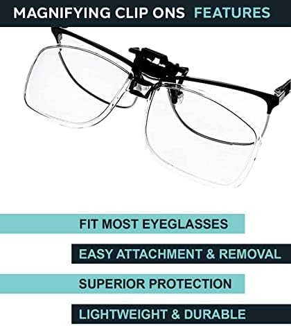 Јасен Клип За Зголемување На Превртување Очила За Читање, 1.00 до 2.50 Диоптрија