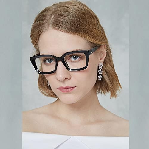 Јулбен преголем квадратни очила за читање за жени 3 пакувања со сина светлина блокирање на моден дизајн компјутерски читатели