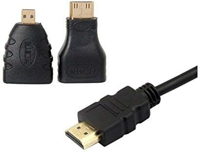 Извор на црна боја HDMI до VGA женски излезен кабел со микро мини HDMI адаптер за монитор на проекторот за компјутерски лаптоп