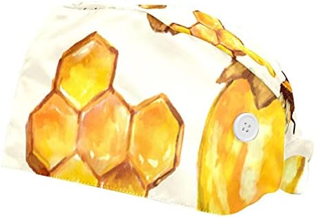 Цртан филм симпатична тегла за мед со прилагодлива вратоврска за радосни врати, работни капачиња со копчиња и џемпери