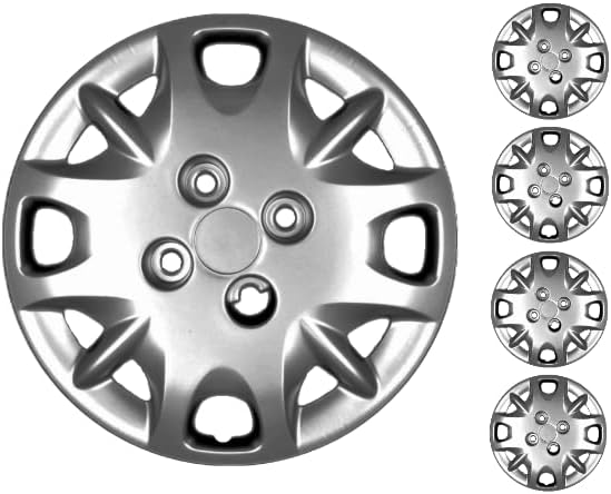 Копри сет од покривка од 4 тркала од 13 инчи сребрен Hubcap Bolt-on одговара на Nissan