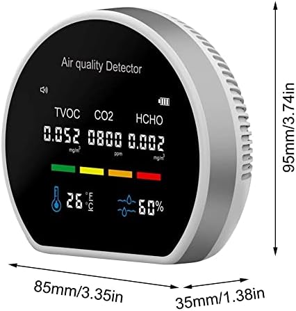 Монитор за квалитет на воздухот Miaohy CO2 монитор за квалитет на воздухот, преносен преносен диоксид детектор на јаглерод диоксид