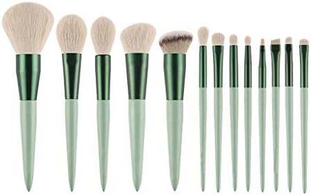 Четки за шминка Chysp Set-The Matcha Green Green 13 парчиња Фондација Фондација во прав Пенчиња за убавина за убавина за убавина