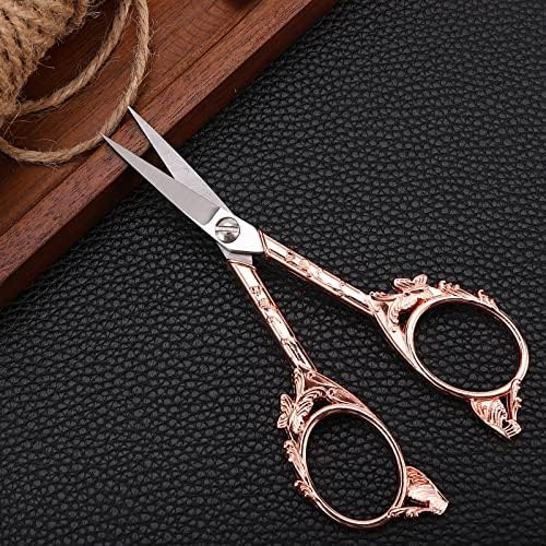 Ножици за везови за шиење на Youguom 4.6in и 4,7in мали гроздобер розово злато прецизни ножици за занает, уметнички дела, предиво