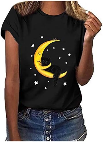 uikmnh женски месечина лето лето-опуштено опуштено кошули со блузи со кратки ракави кошула