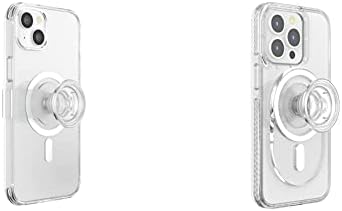PopSockets iPhone 14 Плус Случај За MagSafe Со Телефон Зафат И Слајд, Безжично Полнење Компатибилен-Розова Проѕирен