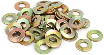 X-Gree M8 Inner Dia Carbon Steel Serrated Conical Washer Bronze Tone 50 пар