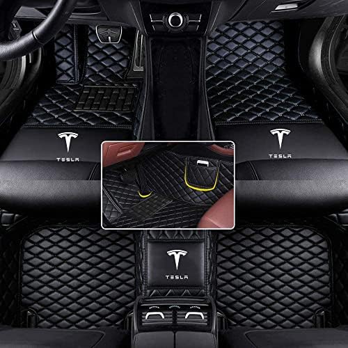 Автомобилски подот МАТ одговара за Tesla Model-S Model-X Model-3 Model-y 2014-2022 автомобилски подни душеци сите кожа опкружена водоотпорна