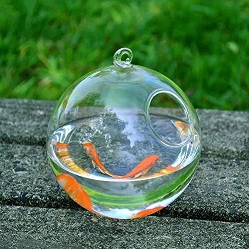 Wjccy 1set тркалезна форма висина стаклена аквариум риба сад за риба цвет растение вазна транспарентно сферично стакло рачно изработено резервоар