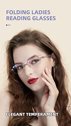 CICIMAX Очила За Читање За Жени Преклопливи Фотохромни Сини Светлосни Блокирачки Читатели