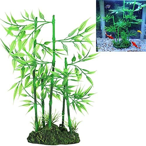 Аквариум бамбус растение, риба резервоар вештачки бамбус растение зелена лисја растителна вода трева водна пластика украс пејзаж