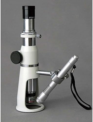 Amscope H2510-10M Дигитален рачен штанд за мерење на микроскоп, зголемување од 20x/50x/100x, полето на видно поле од 17мм, вклучува светло