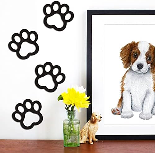 Xylolfsty Dog Decor Decor Paw Paw отпечатоци од дрво wallид уметност кучиња lубовници подароци кутре украси знаци за домашна
