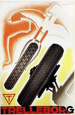 1933 Трелеборг мотоцикл &засилувач; Авто Трка Гуми-Промотивни Рекламирање Магнет