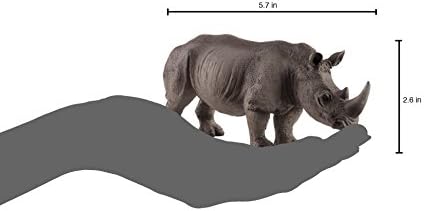 Mojo White Rhinoceros реален меѓународен меѓународен играчки за диви животни реплика рачно насликана фигура