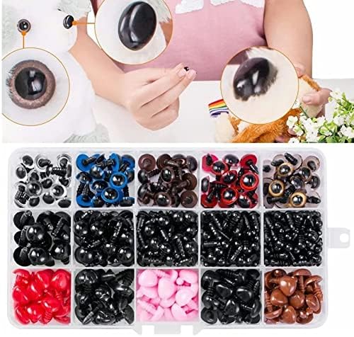 Шарени безбедносни очи за домашна употреба со мијалници за занаети со капчиња полнети со животни Безбедносни очи со мијалници за занаети со