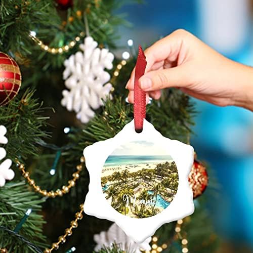 Божиќни украси во центарот на градот Мајами, Божиќни украси 2022 Флорида САД Патување Сувенир виси украси за новогодишни украси,