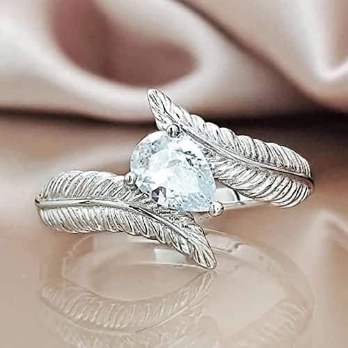 2023 Нова личност креативен лисја дијамантски прстен за венчавки за венчавки за жени од 17 милји накит