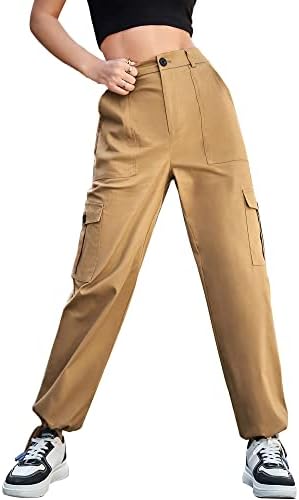 Ailsi женски обични карго -баги улична облека со висока половината тактички панталони со џебови