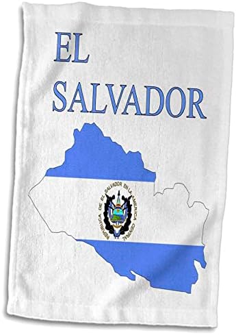 3drose Слика на егзотична мапа на Ел Салвадор во боја на знаме со печат - крпи
