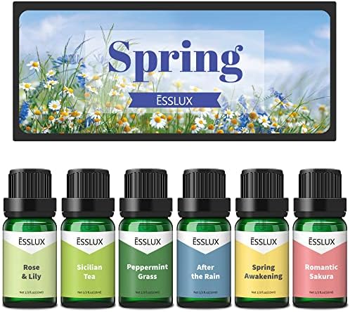 Пролетни мириси масла, миризливи масла Esslux Premium за домашен дифузер, мириси за правење свеќи од сапун, освежувачки сет за подароци за есенцијално