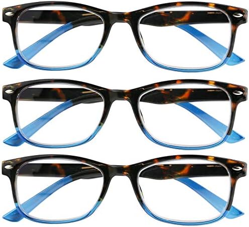 Успех очила за читање очила сет од 3 читатели на пролетни шарки со голема вредност мажи и жени очила за читање +1.5
