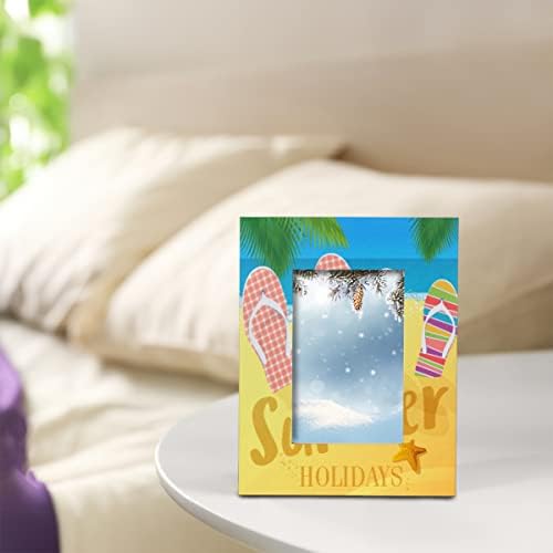 Најдобри летни празници Sea Starfish Slaster Beach Beach （18） 4x6 Слика Рамка од дрво Фото дисплеј без мат фото рамки за декор на