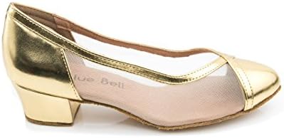 Bluebell чевли рачно изработени женски салса салса за свадбени чевли за танцување чевли Лесли 1,6 пета - злато