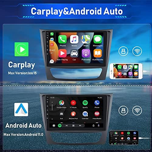 Андроид 11 Автомобил Радио Стерео За Мерцедес Бенц Е-W211 CLS-W219 E320 E500 E350, безжичен Apple Carplay &засилувач; Android