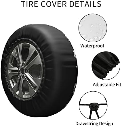 Niaeiaie RV резервни гуми за приколки црно бело гроздобер американско знаме камперски гуми за покривање на тркала за прицврстување на тркала за водоотпорно за камперск