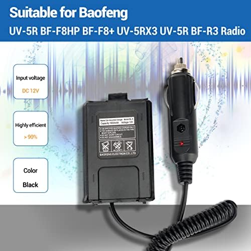Елиминатор за батерии за полнач за автомобили BF-12V дизајниран за Baofeng UV-5R BF-F8HP GT-5R UV-5X UV-5R+ Plus UV-5RE UV-5RA Series Series