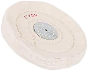 Wenfo 2pcs 6 ”Екстра густо дебело високо одделение бело крзно тркало со бела крпа, тркала за полирање бело памучно памучно спирално