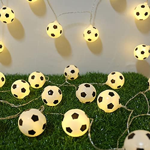 Nuobesty Football String Light Soccer String Larm Фудбал виси лесна ламба Декоративна забава ноќна светлина за KTV Home Bar Party USB фенери