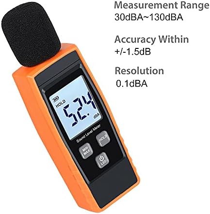 Инструмент за мерење на мерачи на мерач на бучава од мерач на бучава Лиујун 30 ~ 130dB Дигитален дисплеј Индикатор за децибели ДБ метар за канцеларија