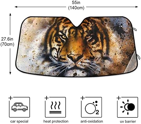 Tiger животински животни животни автомобил шофершајбна Сонцето сенка преклопен блок УВ зраци рефлектор Сончево сонце за сонце за шофершајбна