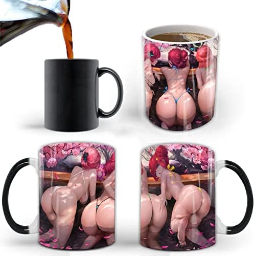 Аигори аниме бикини секси кригла за убавина, топлина чувствителна боја Промена на смешна кафе кригла, подарок за мажи од Отаку,