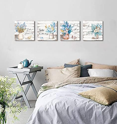 yj_art Инспиративен декор за бања wallидна уметност цветни слики wallид декор за дневна соба во спална соба