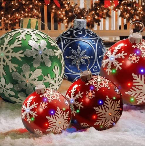 Божиќ украсени Божиќ украсени Божиќни надуени украсени, 23,6 инчи гигантска гигантска гигантска надувување Божиќна пумпа, украси на дрвја, топка