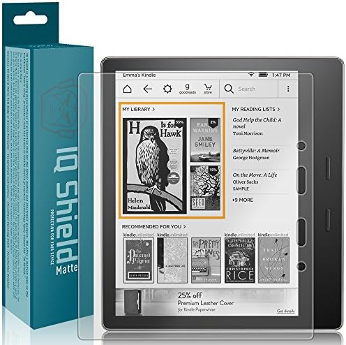 IQ SHIELD Matte Ectar Protector компатибилен со Kindle Oasis анти-сјајни анти-меурчиња