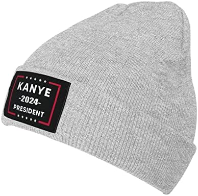 Beanies kanye за претседател 2024 година зимска плетена капа истегнат череп капа мек за мажи жени на отворено скијачки подарок