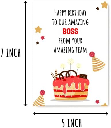 КАРДА НА ЈУНВЕСИ БОСТ - Роденденска картичка за шеф - Роденденска картичка за шеф - Роденденски подарок за шеф - картичка за ден на шефот - Имајќи нè како вработени, 5 x