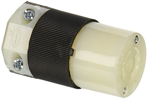 Конектор за заклучување на Hubbell HBL7101C, 20 засилувач, 250V, L2-20R, црно/бело