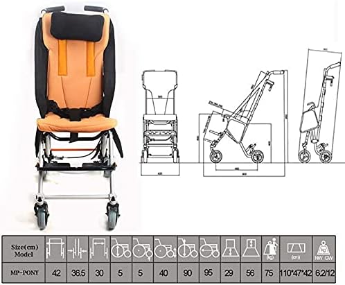 Неохиска преносна и удобна виткање Детска детска педијатриска отворена удобна машина за поместување на мобилни инвалидски колички 12 широко