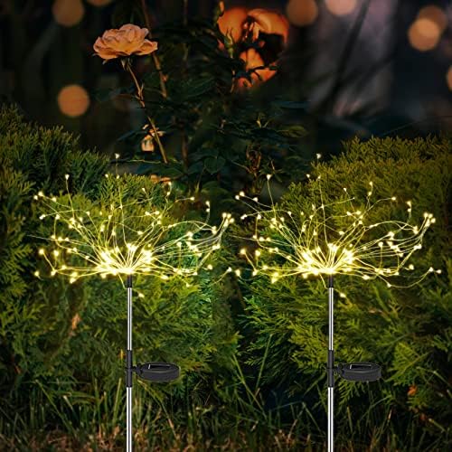 Анорсем соларни градинарски светла 2 пакувања, светла за соларни огномет DIY огномет светла, отворено декоративни соларни светла IP65 водоотпорен