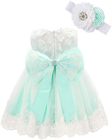 Лак со сон чипка бебе девојче фустан со глава од шишиња од пеперутка цветна свадбена венчавка формална