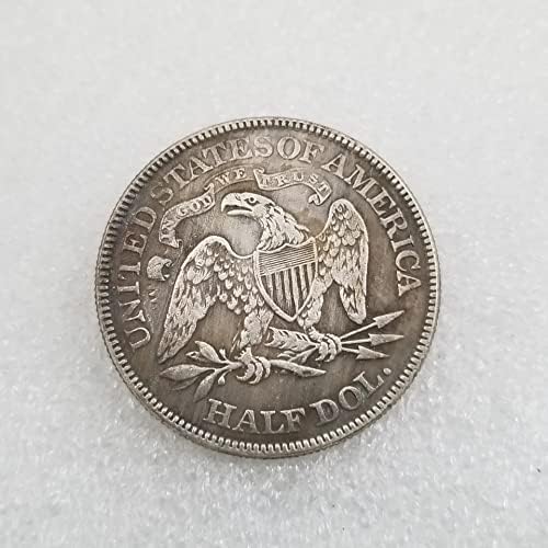 Кингфенг Антички Занаети Американски 1889 Половина Долар Месинг Сребрена Позлатени Стариот Сребрен Долар Сребро Круг Странски Сребрен Долар