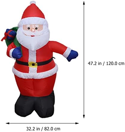 Toyvian 4 Божиќни надуени украси на Дедо Мраз со вградени светла, креваат животна големина Дедо Мраз за надувување на надувување на Божиќ за