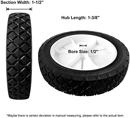 7 инчни тркала заменува за Орегон 72-107, 2 пакувања Универзални тркала гуми компатибилни со занаетчијата JD Lawnmower Edger, BBQ