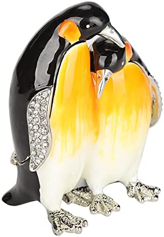 Ктнајол Кутија За Ситници Пингвин Со Емајлирана Кутија За Накит Со Шарки Класични Украси За Животни Од Пингвини За Домашен Декор, Идеални Подароци